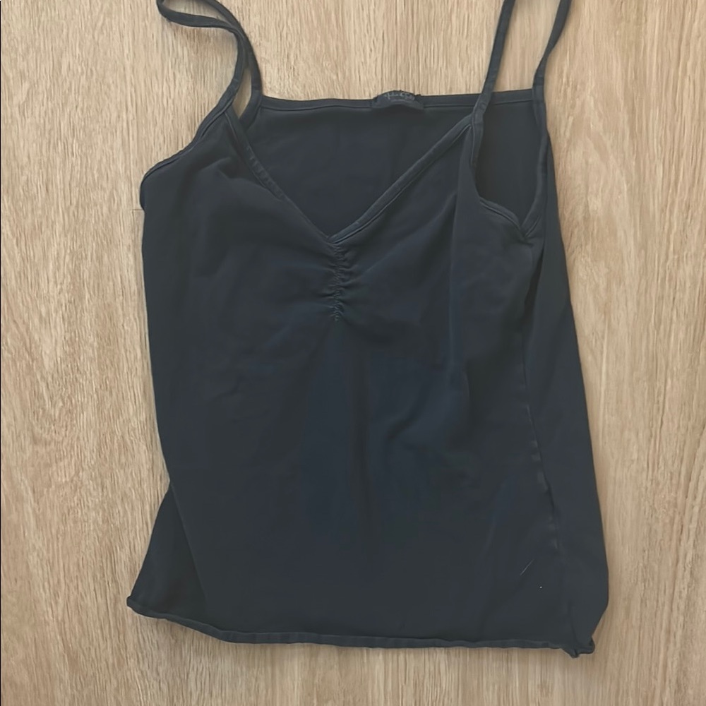 Brandy Melville Black Ruched Camisole Top
